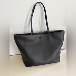 Tory Burch Black Pebbled Leather Tote
